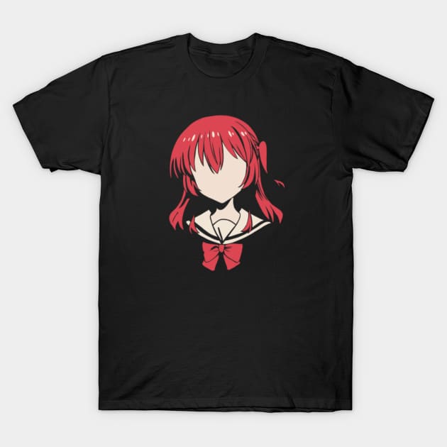 Girl in red merch shirt sale